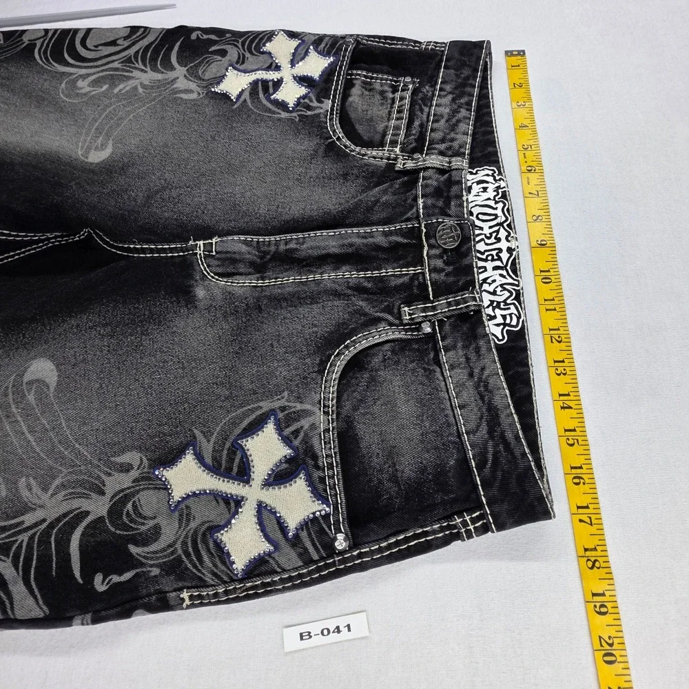 Xenon Thrasher Ambush 32 Mens Black Wash Cross Embroidered Baggy Y2K Jeans